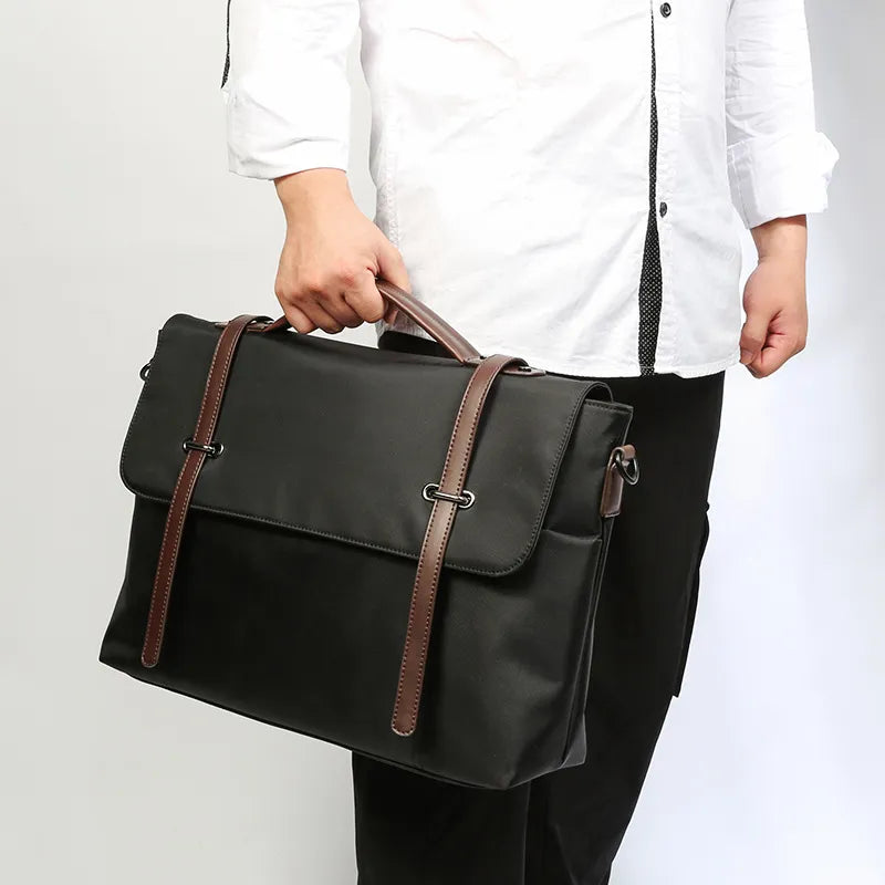 Umhängetasche für Herren ⎜ Lässige Canvas-Tasche mit Tragegriff und stilvollen Riemen für Alltag und Büro