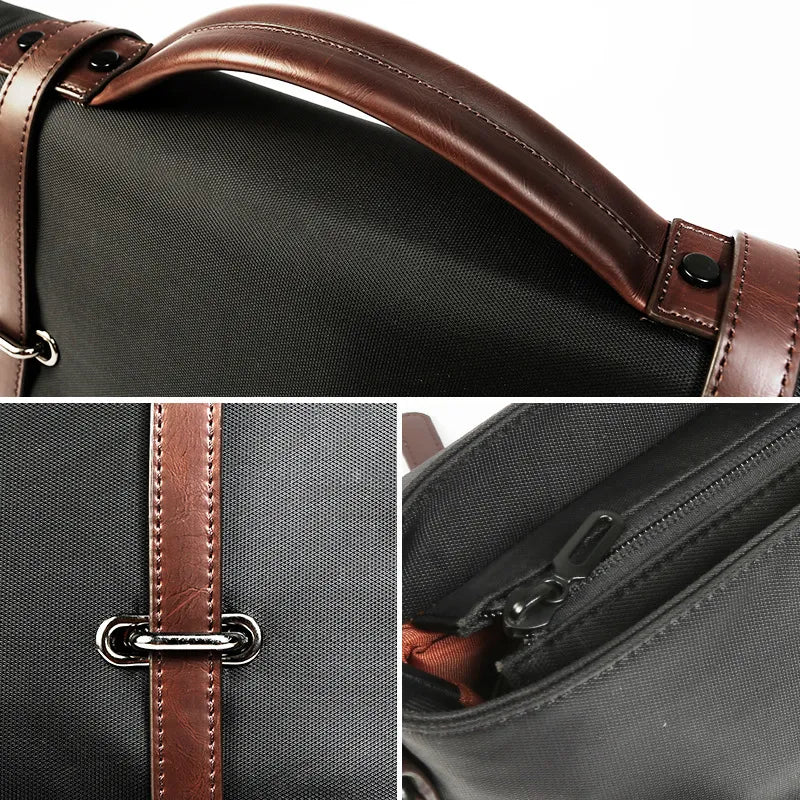 Umhängetasche für Herren ⎜ Lässige Canvas-Tasche mit Tragegriff und stilvollen Riemen für Alltag und Büro