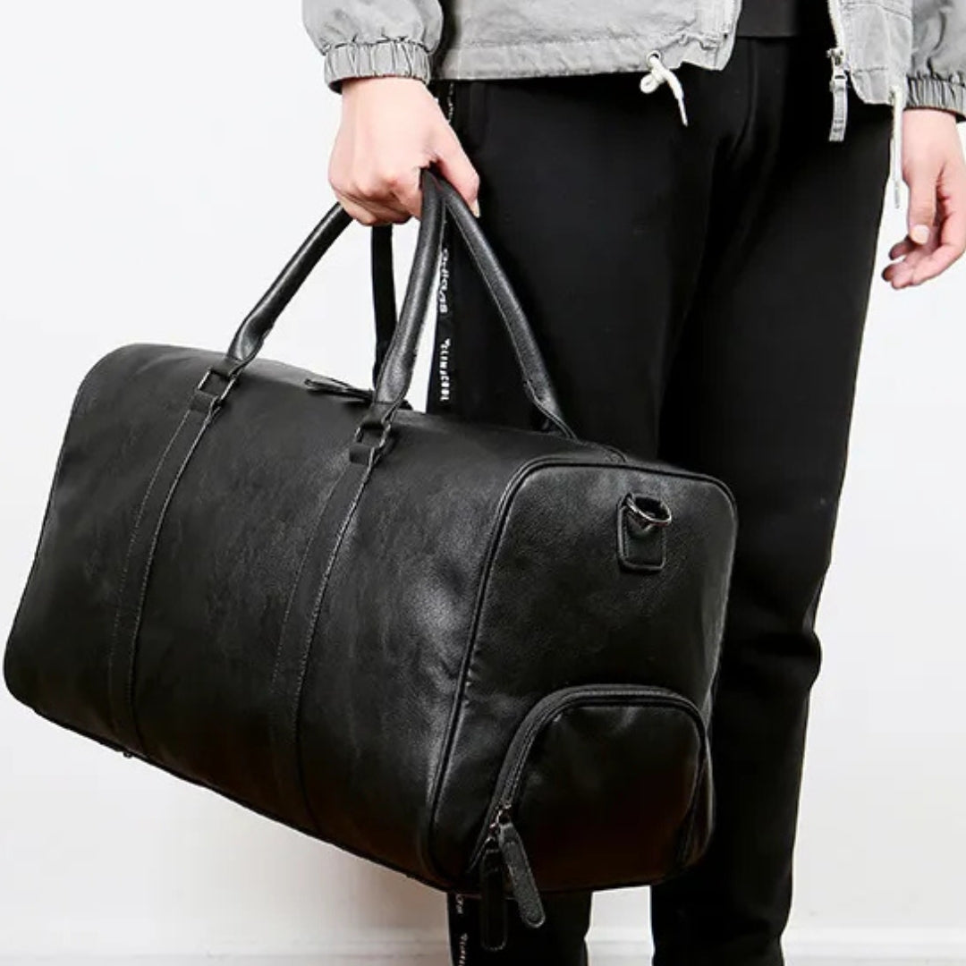 Reisetasche für Herren ⎜ Vintage Ledertasche mit großem Fassungsvermögen und abnehmbarem Schultergurt
