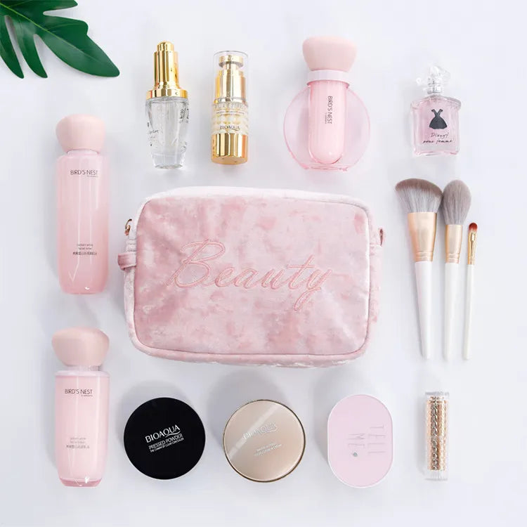 Kosmetiktasche für Damen ⎜ Geräumiges und tragbares Design mit weichem Stoff und praktischer Innenaufteilung