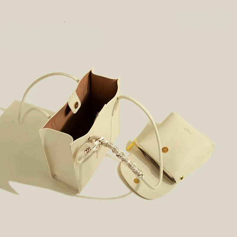 Kombinationstasche für Damen ⎜ Große Kapazität mit praktischem Design und geflochtenem Tragegurt