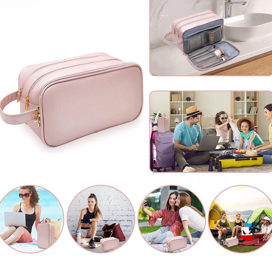 Kosmetiktasche für Damen ⎜ Wasserabweisendes Design mit großer Kapazität und mehreren Reißverschlussfächern