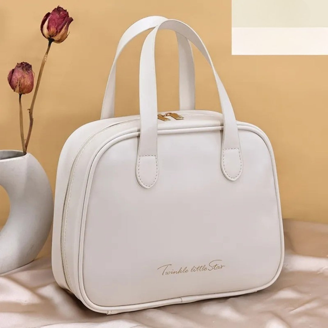 Kosmetiktasche für Damen ⎜ Halbrundes Design mit Tragegriffen und Großer Kapazität für Kosmetik