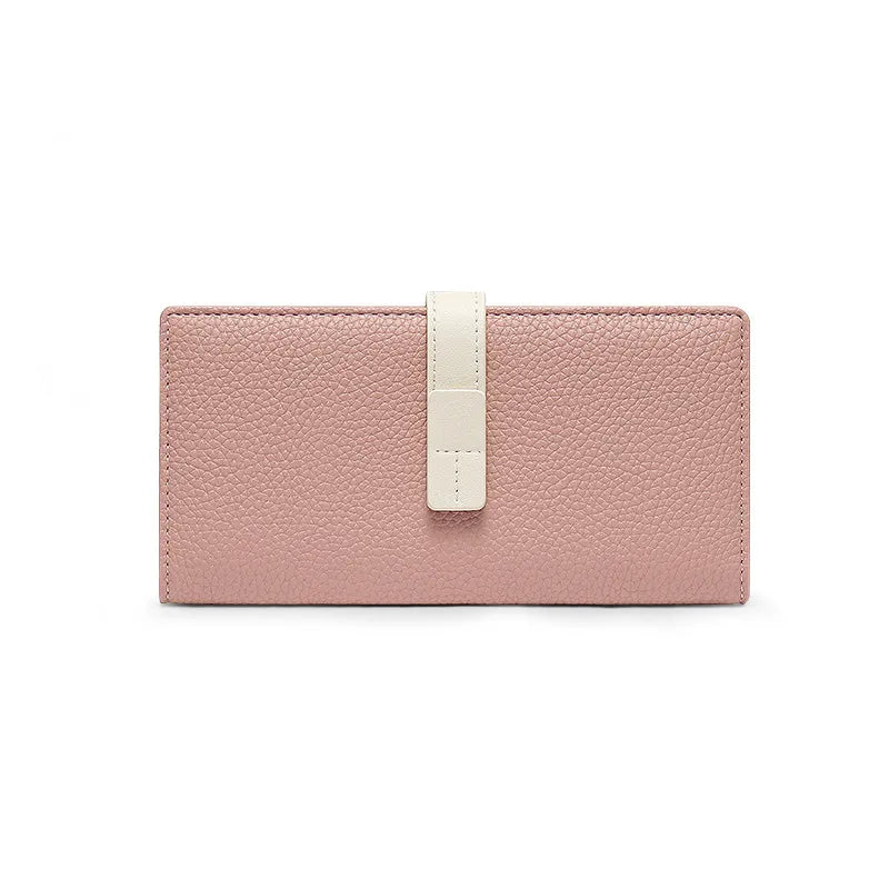 Damen Geldbörse mit Kontrastfarbe ⎜ Langes Design mit praktischem Verschluss und Platz für mehrere Karten