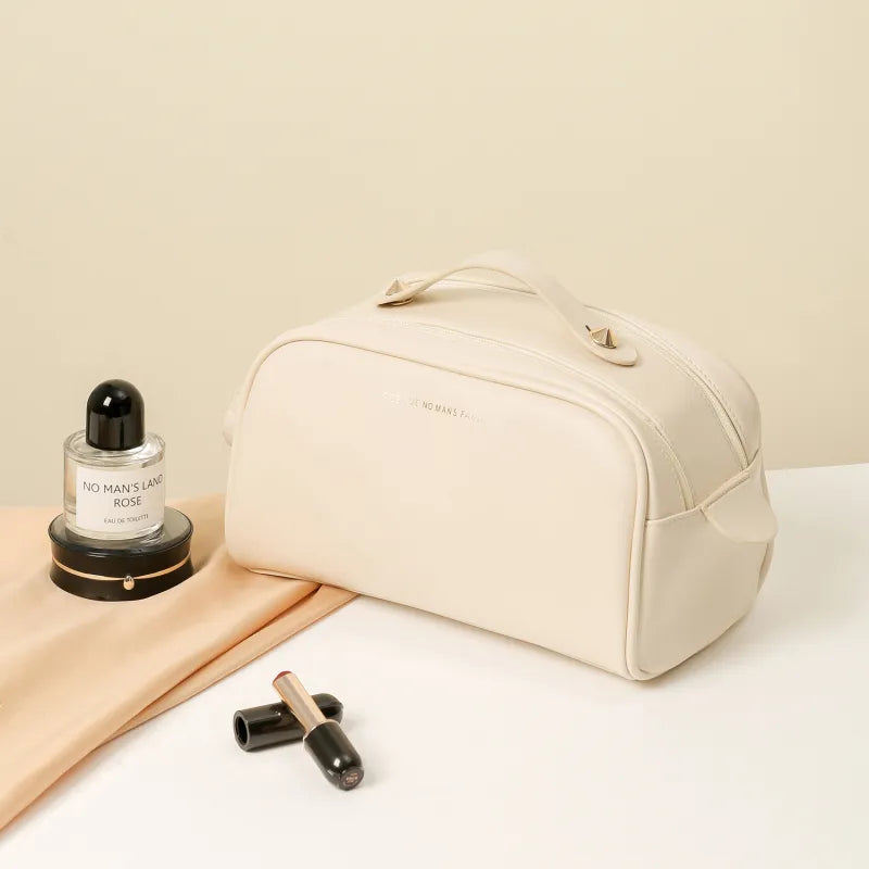 Kosmetiktasche für Damen ⎜ Modisches Kissen-Design mit Doppelreißverschluss und praktischem Innenfach