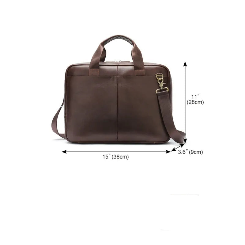 Laptoptasche aus Echtleder für Herren ⎜ Elegante Aktentasche mit großem Stauraum und robustem Design