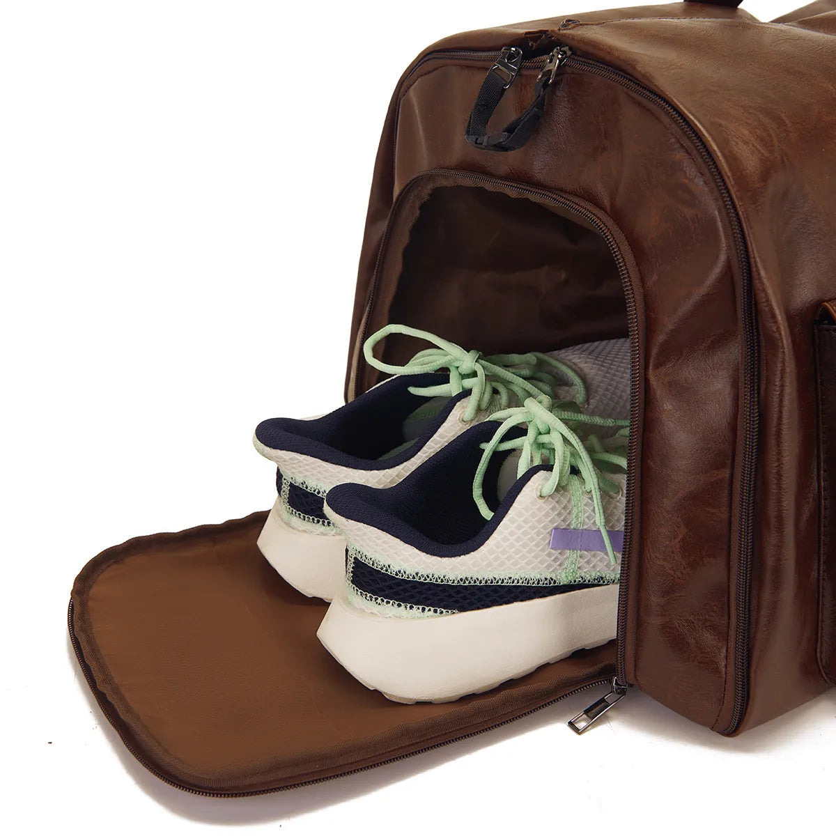 Reisetasche aus PU-Leder ⎜ Praktisches Design mit großer Kapazität und mehreren Außentaschen