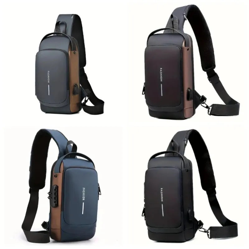 Wasserdichte Umhängetasche für Herren ⎜ Multifunktionale Brusttasche für Outdoor-Aktivitäten und Reisen
