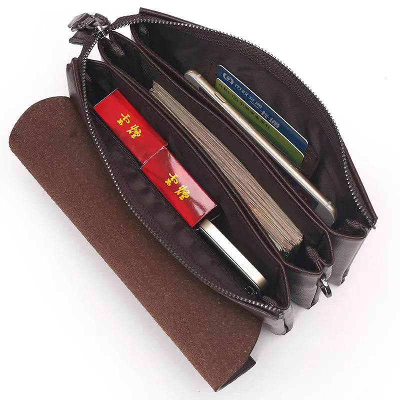 Leder Handtasche für Herren ⎜ Elegante Umhängetasche mit praktischer Faltklappe und stilvollem Design