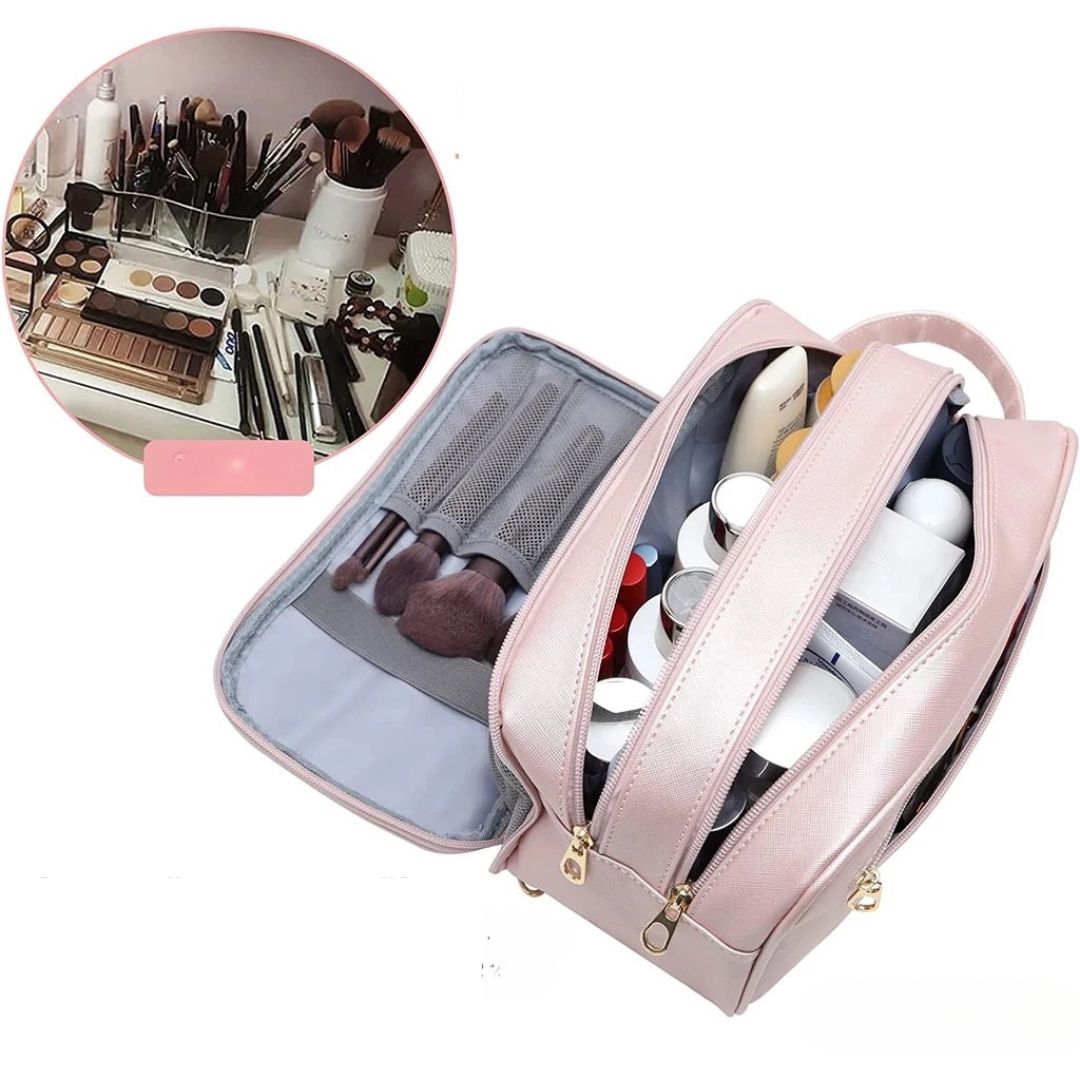 Kosmetiktasche für Damen ⎜ Wasserabweisendes Design mit großer Kapazität und mehreren Reißverschlussfächern