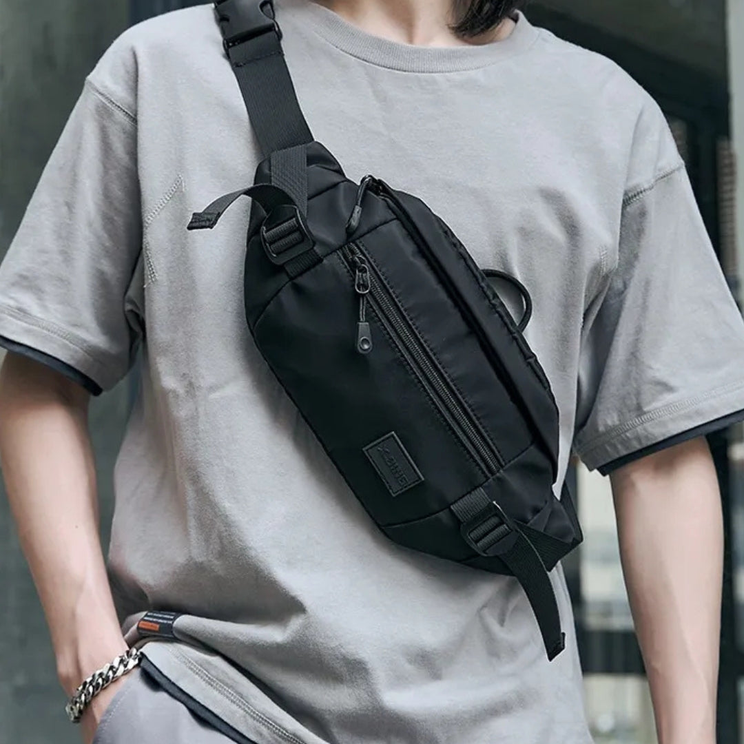Bauchtasche für Herren ⎜ Leichte Crossbody-Tasche mit Reißverschlussfach und Verstellbarem Gurt