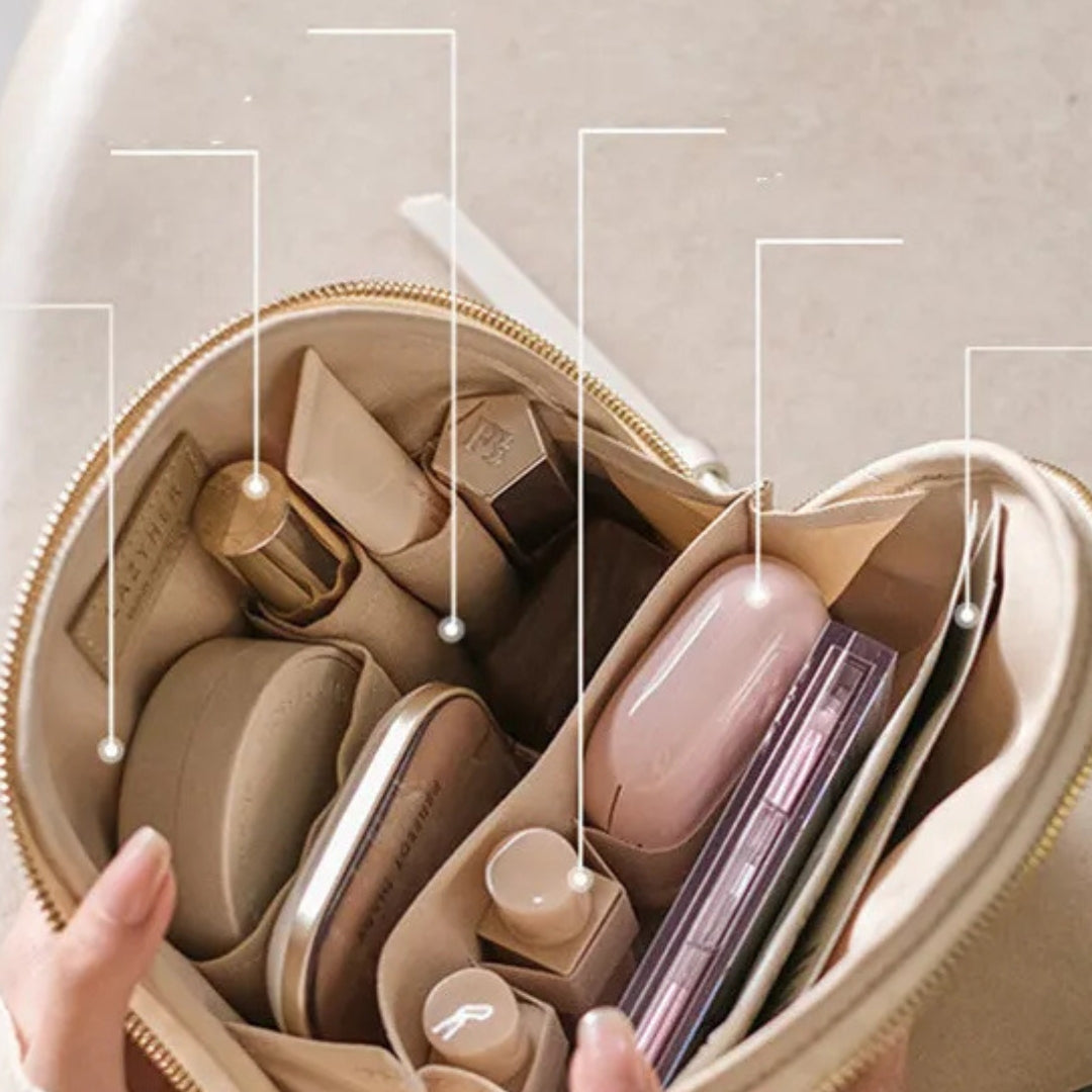 Kosmetiktasche für Damen ⎜ Elegantes Muschel-Design mit Großer Kapazität und Praktischem Innenfach