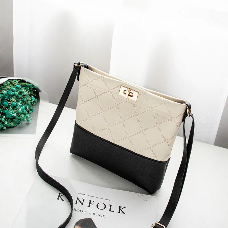 Umhängetasche für Damen ⎜ Stilvolle Tasche mit diagonaler Steppung und elegantem Verschluss