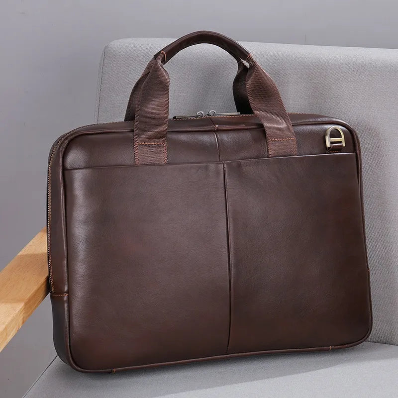 Laptoptasche aus Echtleder für Herren ⎜ Elegante Aktentasche mit großem Stauraum und robustem Design