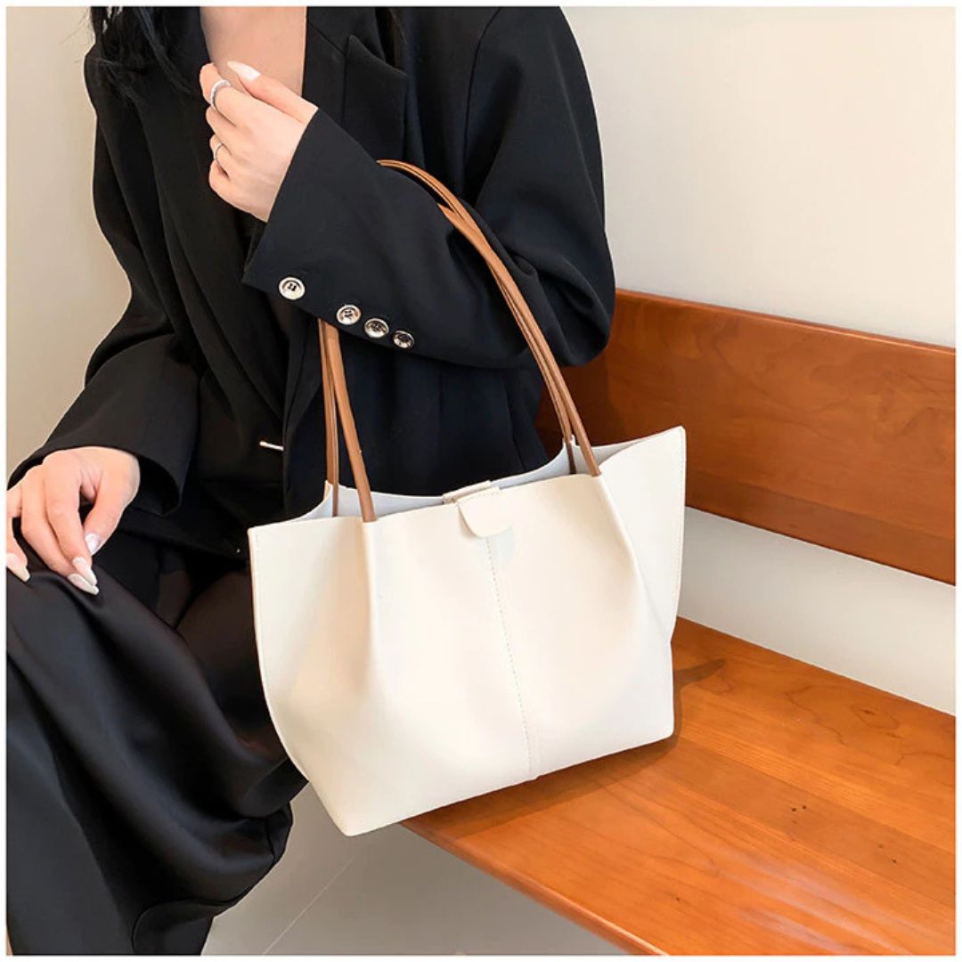 Retro Zwei-Teile Set ⎜ Elegante Tasche mit praktischer Kosmetiktasche und viel Stauraum