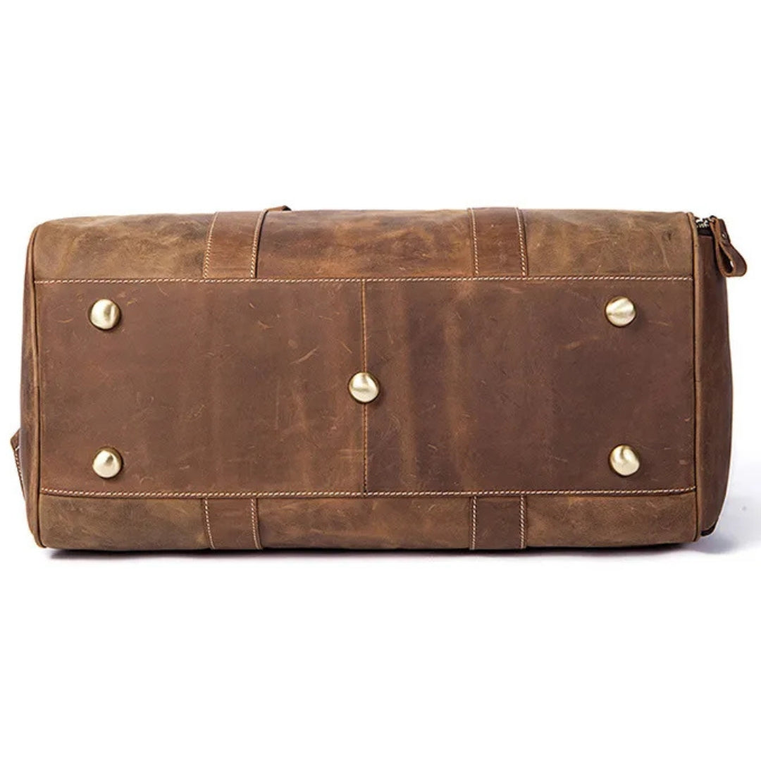 Reisetasche für Herren ⎜ Vintage-Look aus robustem Leder mit viel Stauraum und praktischer Tragbarkeit