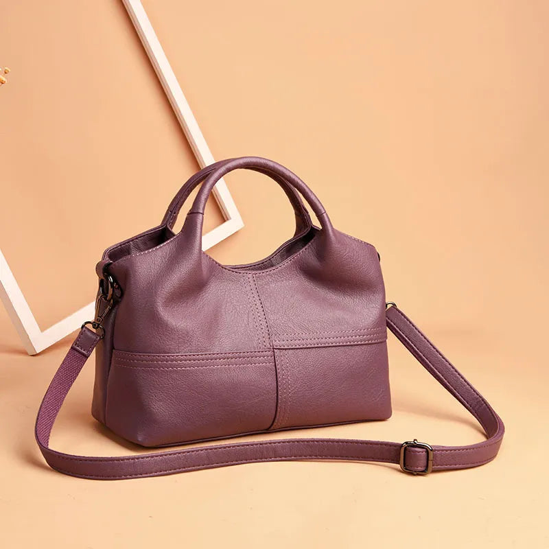 Leder-Umhängetasche für Damen ⎜ Modische Tasche mit großer Kapazität und verstellbarem Schulterriemen