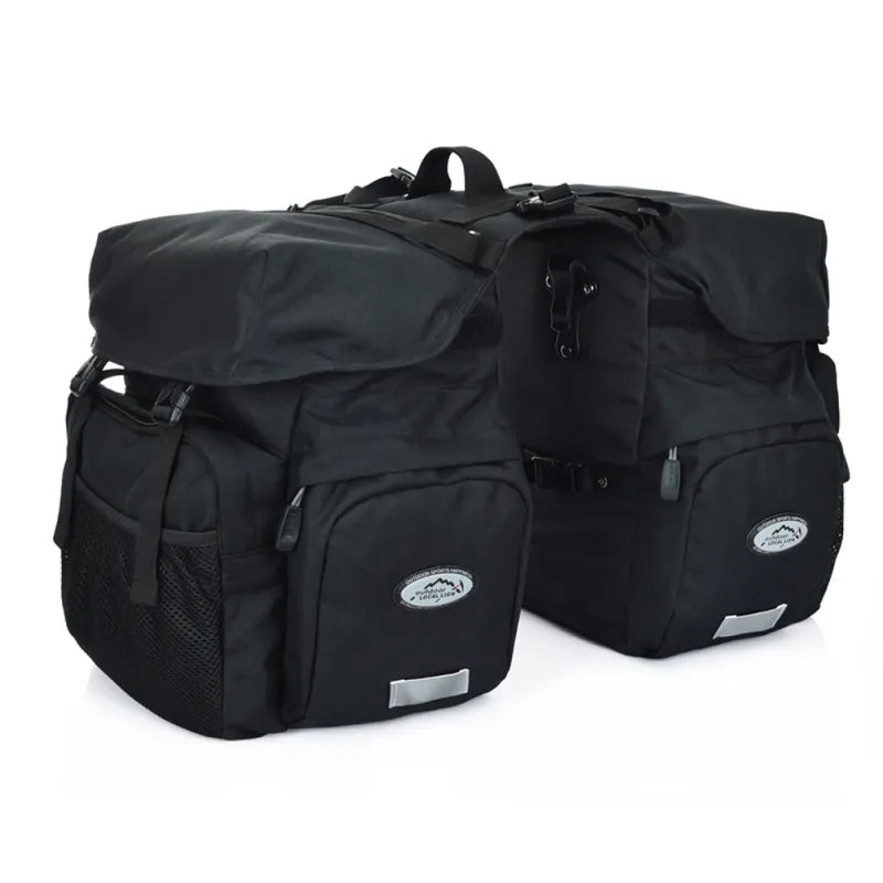 Fahrradtasche für Gepäckträger ⎜ Große Doppeltasche mit Seitentaschen und wasserabweisendem Innenfach
