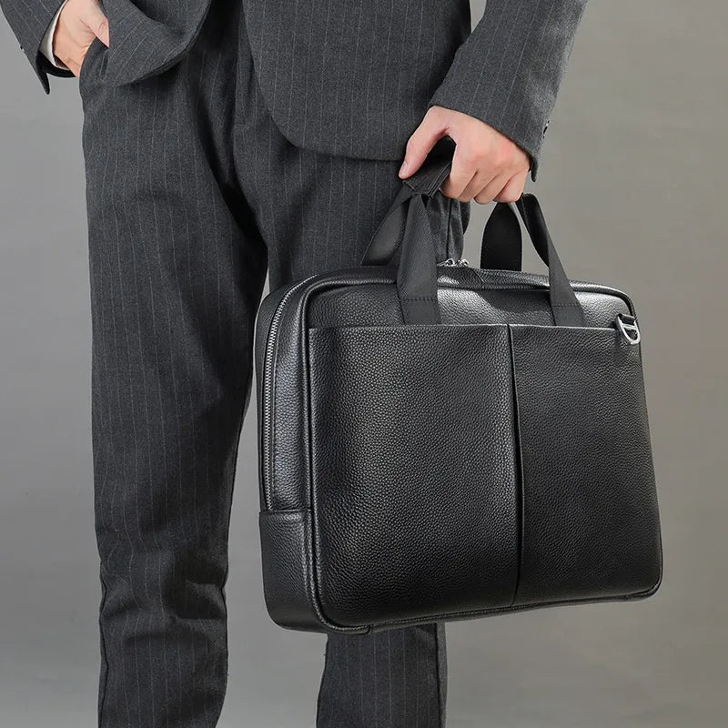 Laptoptasche aus Echtleder für Herren ⎜ Elegante Aktentasche mit großem Stauraum und robustem Design