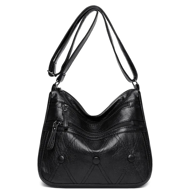 Große Umhängetasche für Damen ⎜ Vielseitige Tasche mit Reißverschlüssen und stilvollem Design