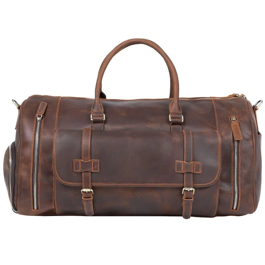 Reisetasche für Herren ⎜ Vintage-Leder mit großer Kapazität und Praktischen Fächern