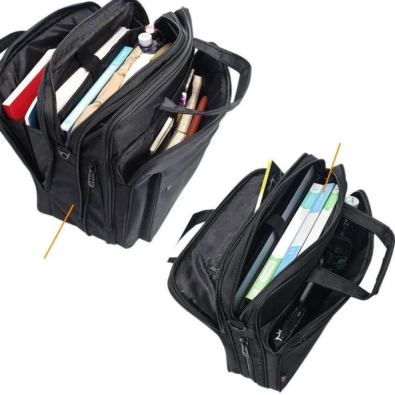 Laptoptasche für Herren ⎜ Robuste Aktentasche aus Canvas mit viel Stauraum und praktischen Fächern