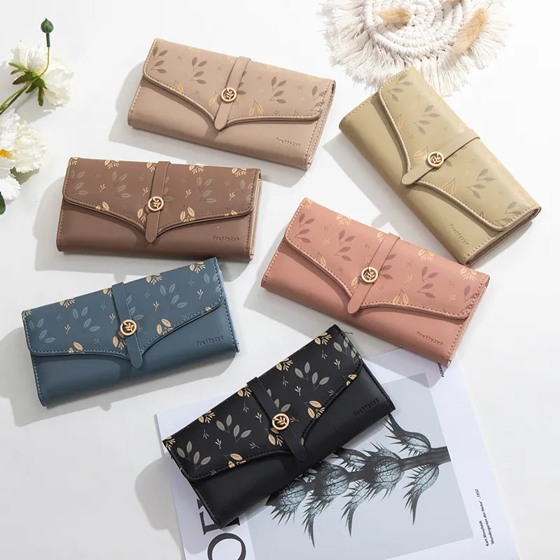 Damen Clutch mit Druckmotiv ⎜ Große Kapazität und praktischer Hakenverschluss im stilvollen Design