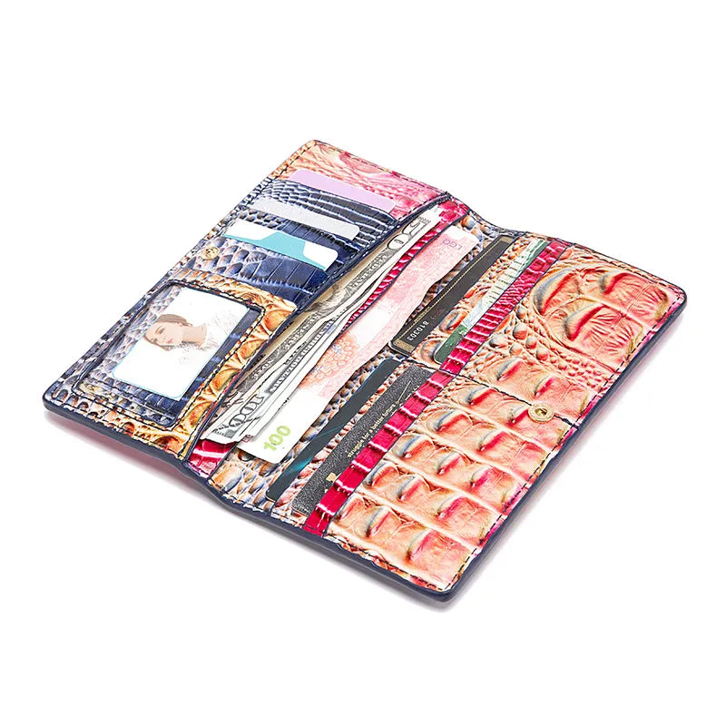 Clutch für Damen ⎜ Elegante Geldbörse im Krokodil-Design aus hochwertigem Kunstleder
