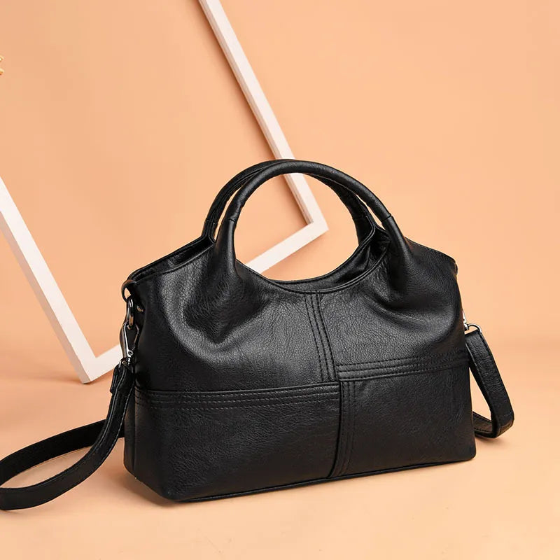 Leder-Umhängetasche für Damen ⎜ Modische Tasche mit großer Kapazität und verstellbarem Schulterriemen