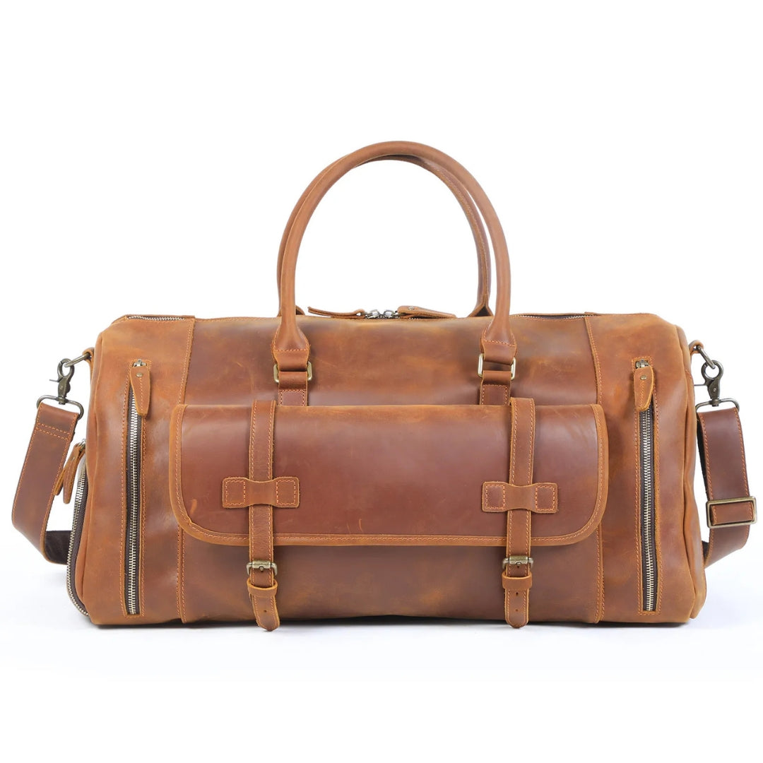 Reisetasche für Herren ⎜ Vintage-Leder mit großer Kapazität und Praktischen Fächern