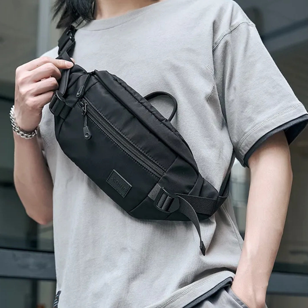 Bauchtasche für Herren ⎜ Leichte Crossbody-Tasche mit Reißverschlussfach und Verstellbarem Gurt