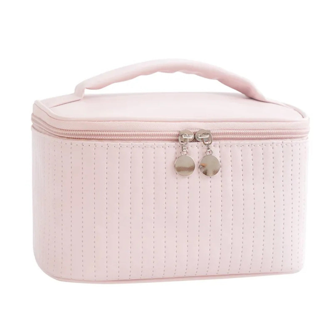 Kosmetiktasche für Damen ⎜ Tragbare Reise-Tasche mit Tragegriff und Strukturierter Oberfläche für Make-up