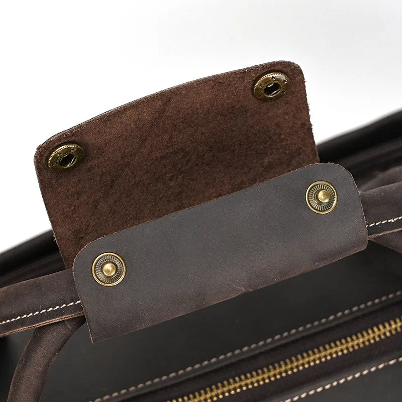 Reisetasche aus Leder ⎜ Große Kapazität mit Rollfunktion für komfortable Reisen