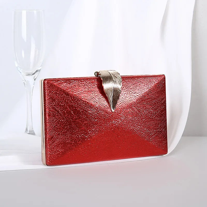 Abendtasche für Damen ⎜ Elegante Clutch mit metallischem Design und Federverschluss