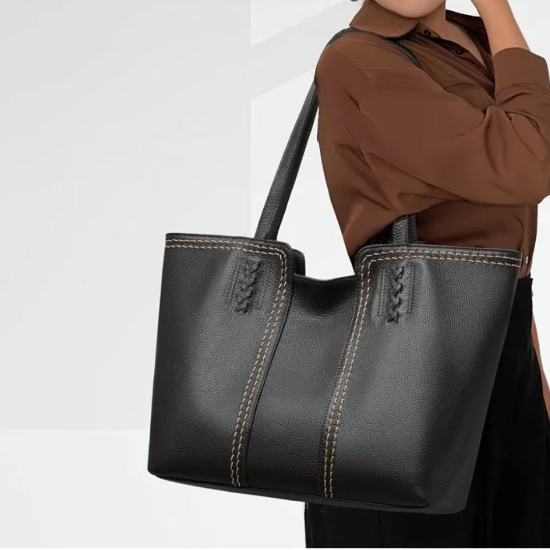 Leder Tasche für Damen ⎜ Geräumige Tote Bag mit Stilvollem Design und Robusten Nähten