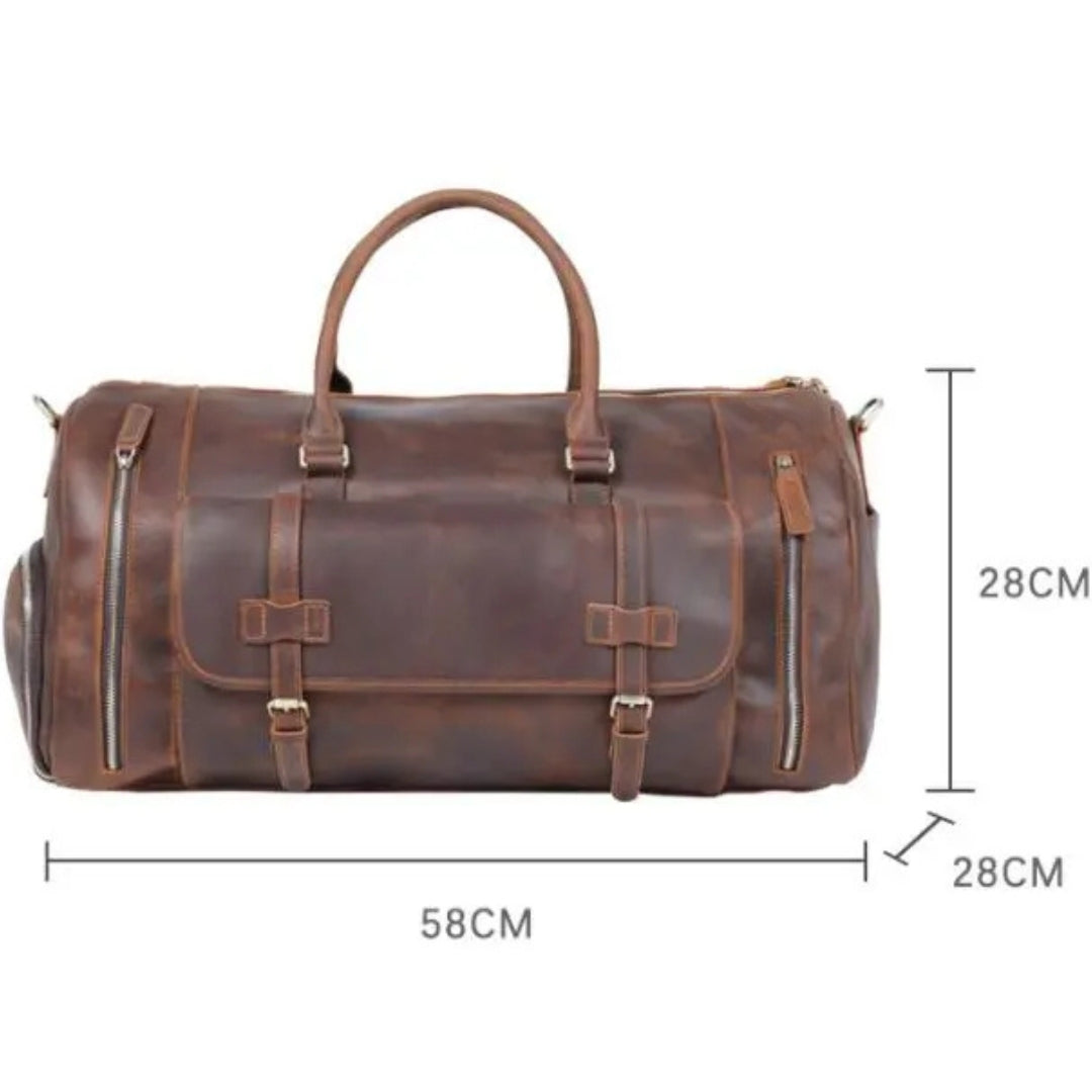 Reisetasche für Herren ⎜ Vintage-Leder mit großer Kapazität und Praktischen Fächern
