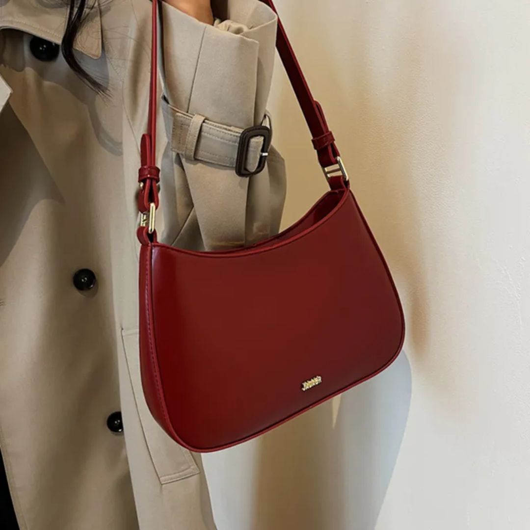 Modische Umhängetasche für Damen ⎜ Elegante Schultertasche aus hochwertigem Leder mit praktischer Form