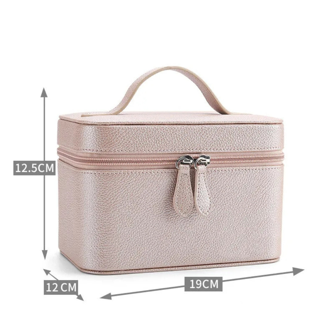 Kosmetiktasche für Damen ⎜ Wasserabweisendes Design mit Integriertem Spiegel und Praktischem Tragegriff