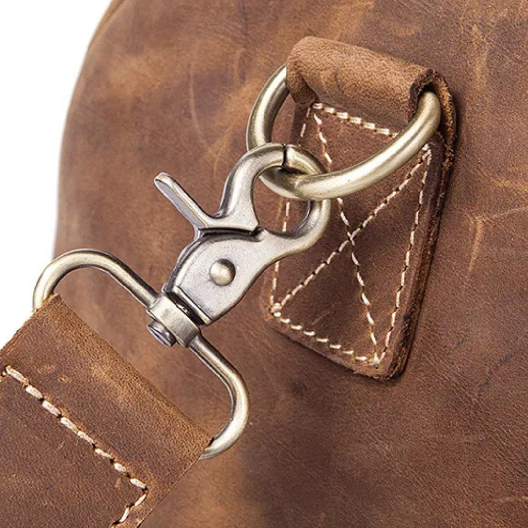 Reisetasche für Herren ⎜ Vintage-Look aus robustem Leder mit viel Stauraum und praktischer Tragbarkeit