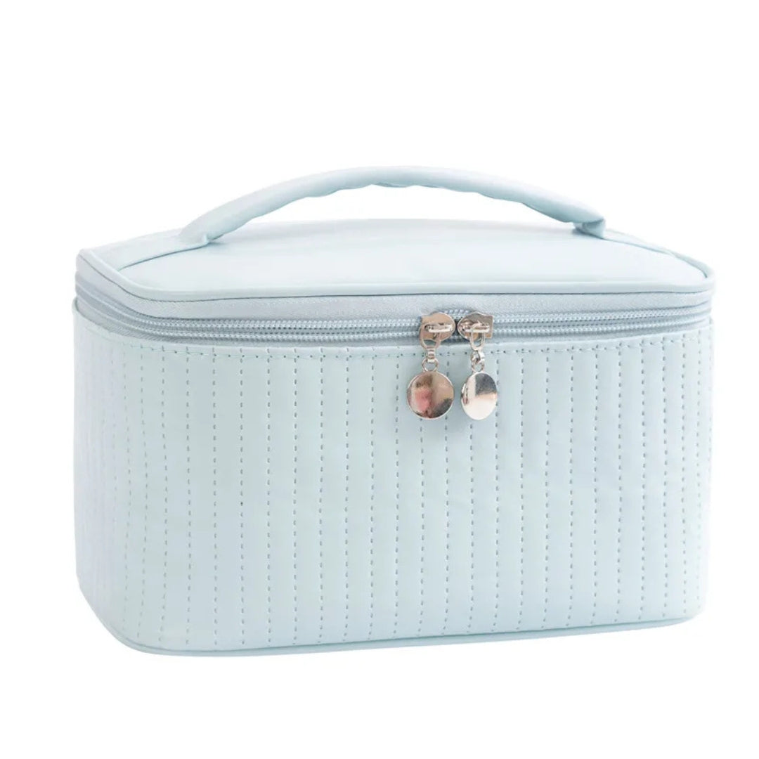 Kosmetiktasche für Damen ⎜ Tragbare Reise-Tasche mit Tragegriff und Strukturierter Oberfläche für Make-up