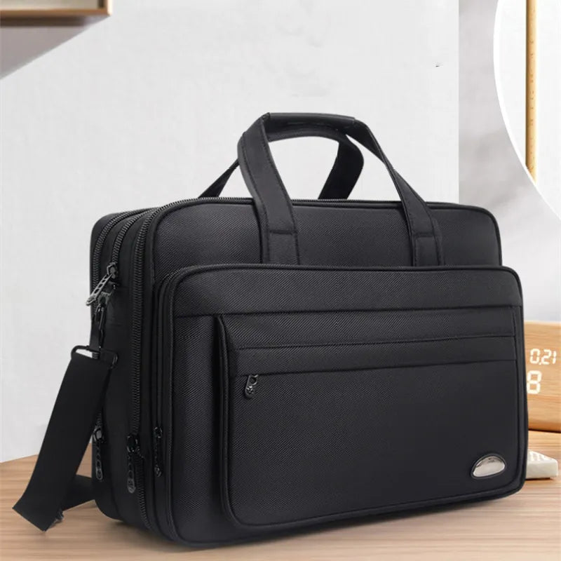 Laptoptasche für Herren ⎜ Robuste Aktentasche aus Canvas mit viel Stauraum und praktischen Fächern