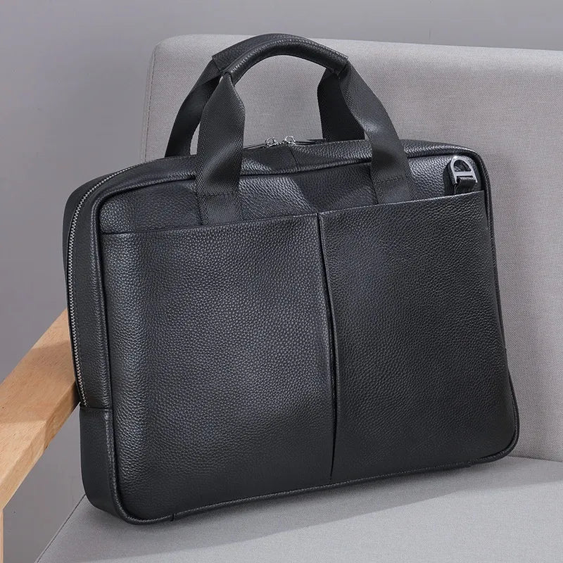 Laptoptasche aus Echtleder für Herren ⎜ Elegante Aktentasche mit großem Stauraum und robustem Design