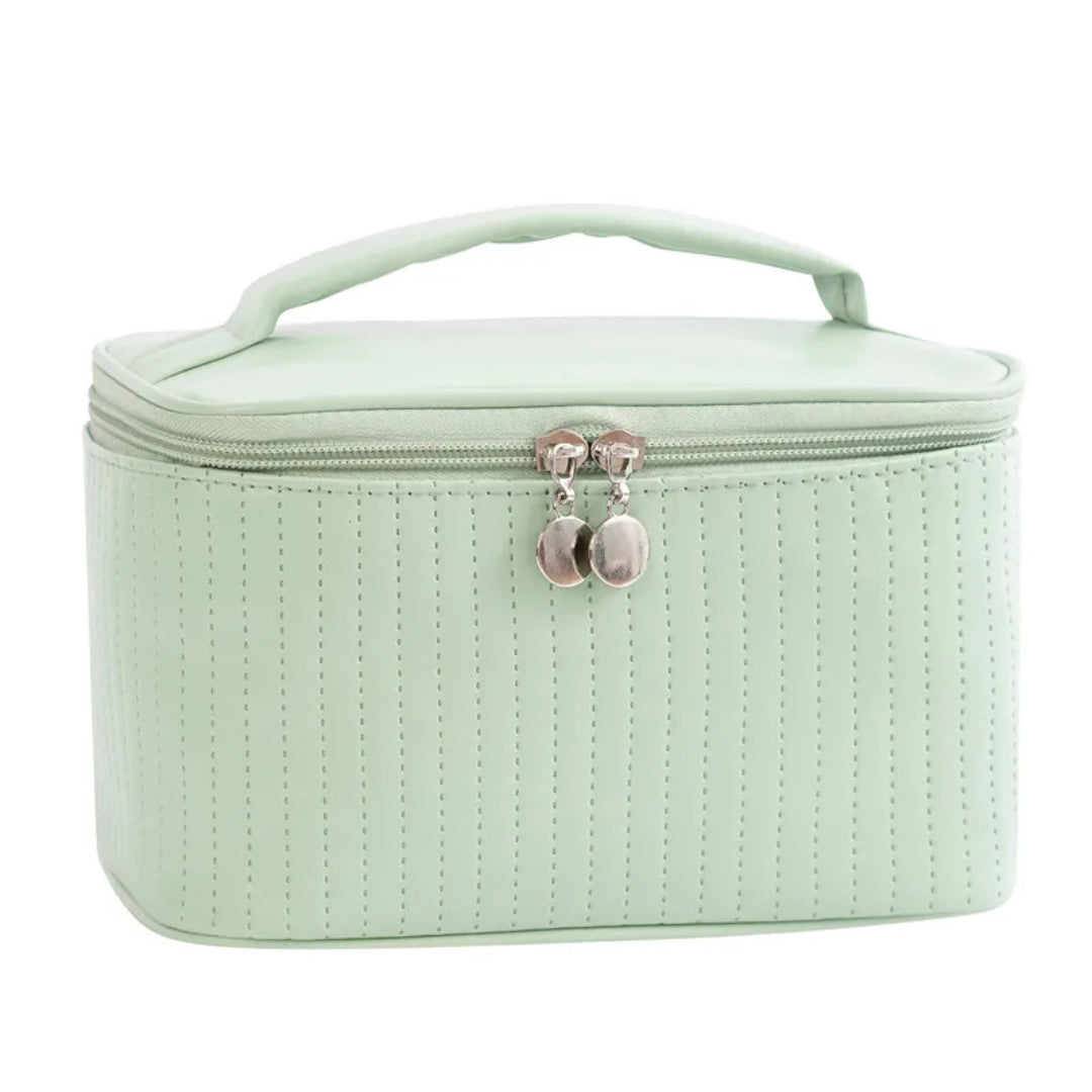 Kosmetiktasche für Damen ⎜ Tragbare Reise-Tasche mit Tragegriff und Strukturierter Oberfläche für Make-up
