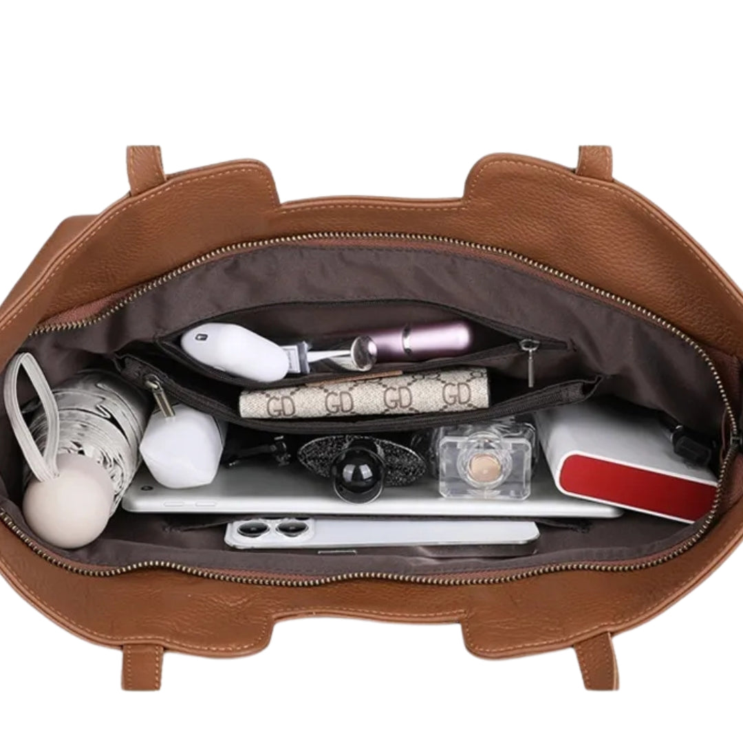Leder Tasche für Damen ⎜ Geräumige Tote Bag mit Stilvollem Design und Robusten Nähten