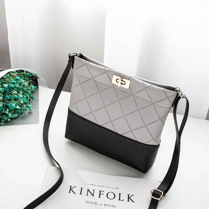Umhängetasche für Damen ⎜ Stilvolle Tasche mit diagonaler Steppung und elegantem Verschluss