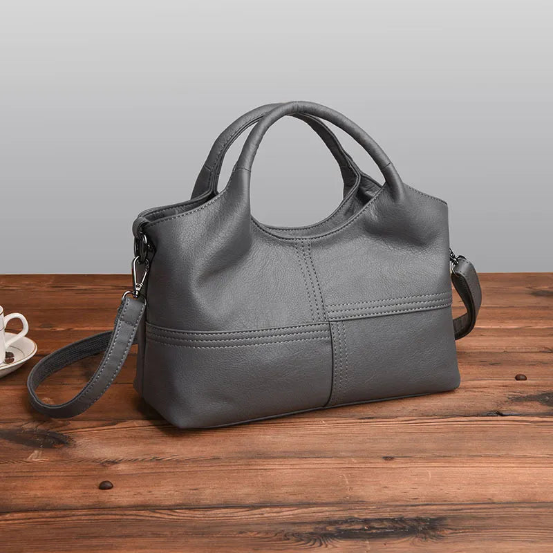 Leder-Umhängetasche für Damen ⎜ Modische Tasche mit großer Kapazität und verstellbarem Schulterriemen