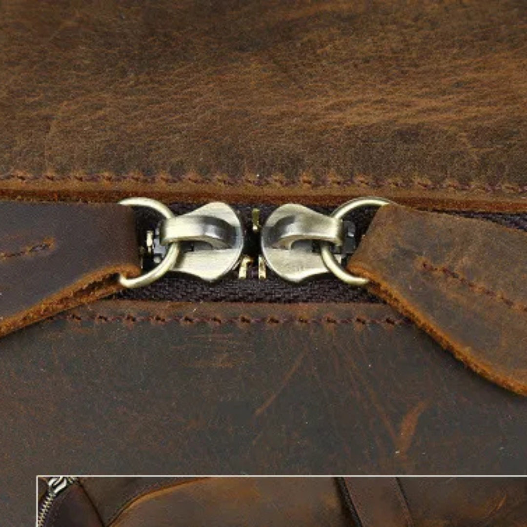 Reisetasche für Herren ⎜ Vintage-Leder mit großzügigem Stauraum und praktischen Fächern