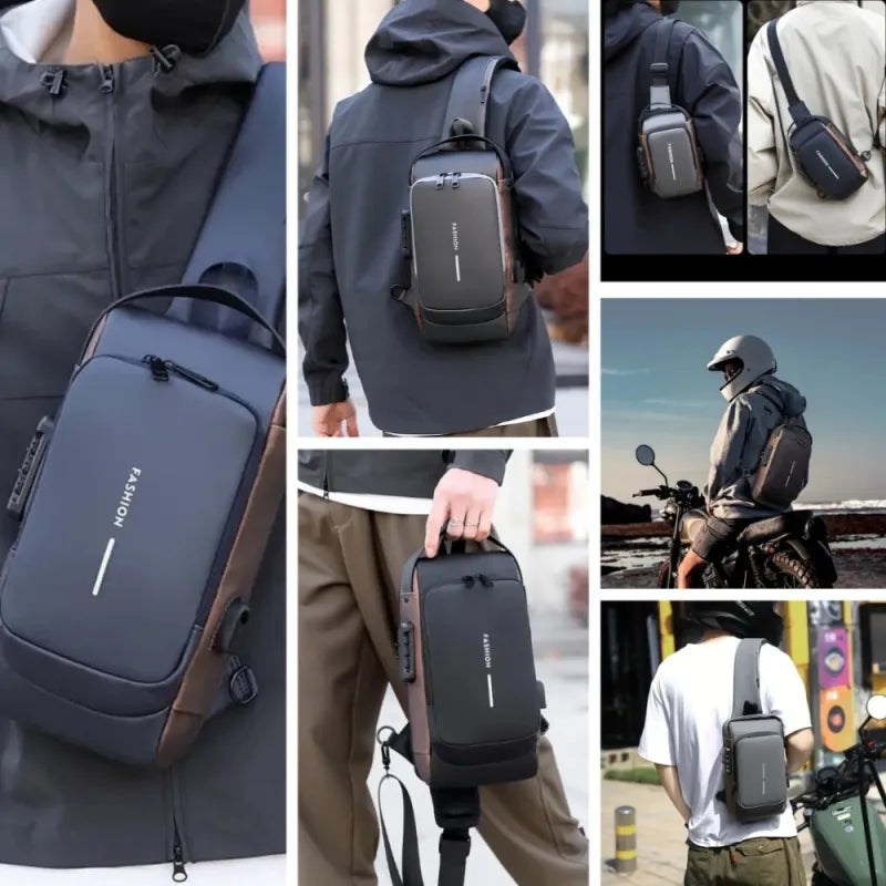 Wasserdichte Umhängetasche für Herren ⎜ Multifunktionale Brusttasche für Outdoor-Aktivitäten und Reisen
