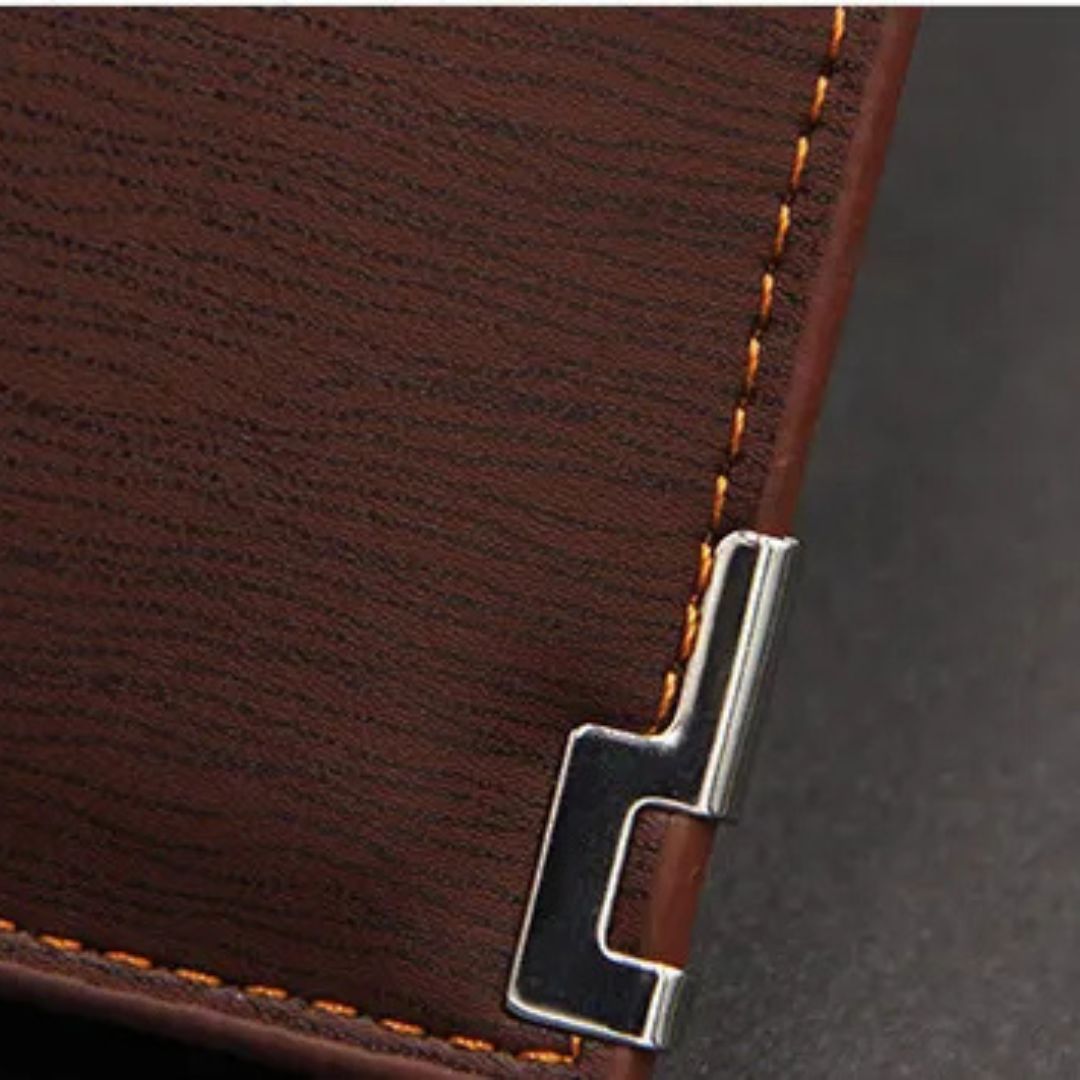 Herren Geldbörse mit Metallecke ⎜ Elegante Kurzform mit Kartenfächern