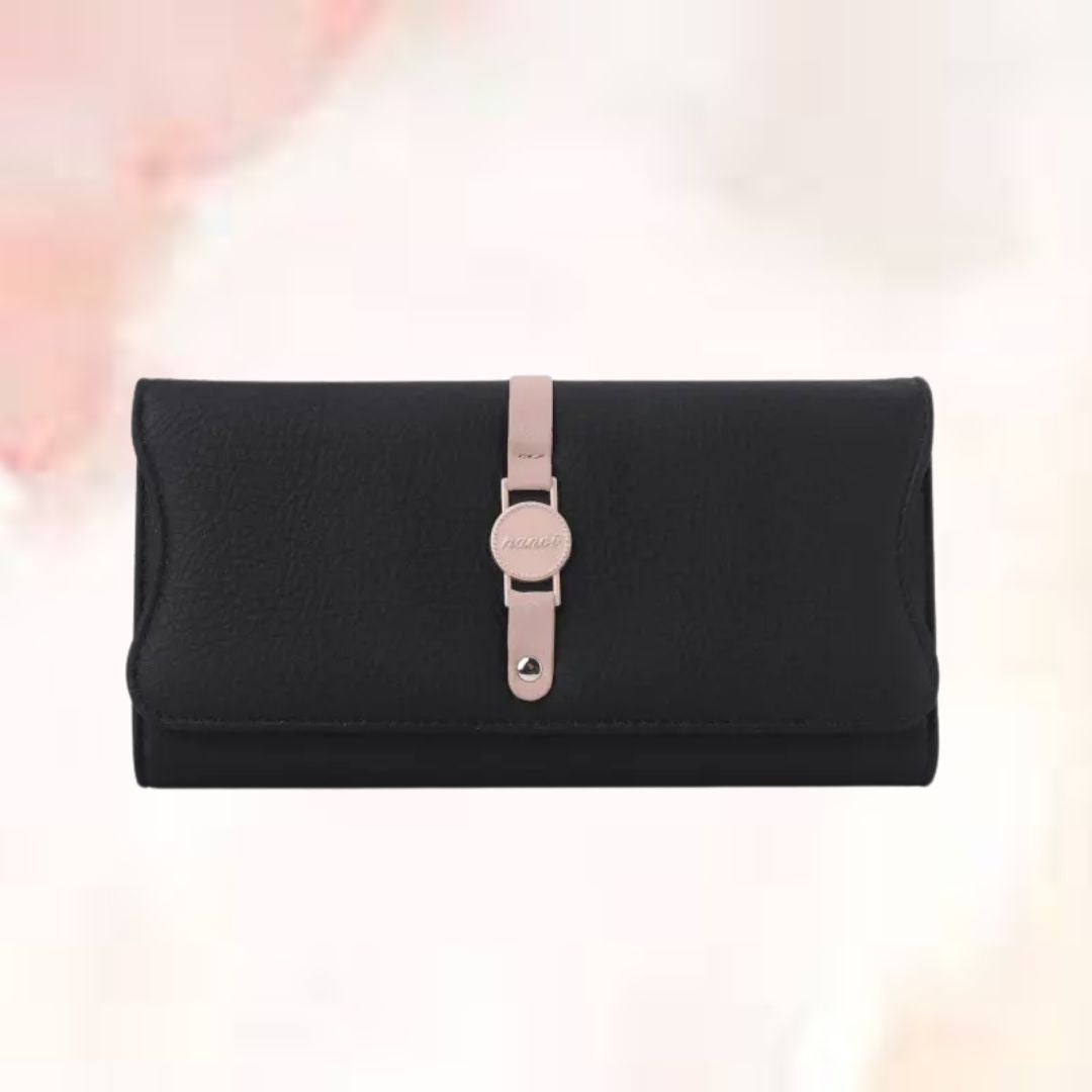 Damen Leder Geldbörse im Langformat ⎜ Schlichte und elegante Brieftasche für den Alltag